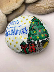 Merry Christmas Painted Rock